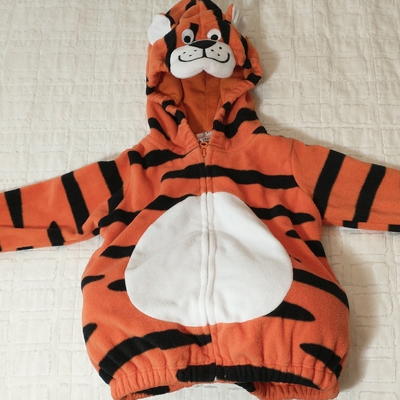 Tiger Halloween Costume, Carter's Size 3 To 6 Months, Fleece Zip Up Hoodie - Picture 1 of 6